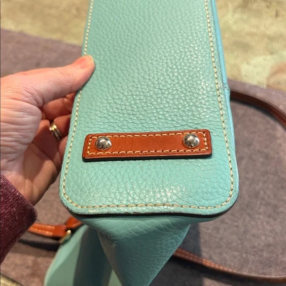 Dooney & Bourke Turquoise Pebble Leather Tote Bag - Picture 6 of 6
